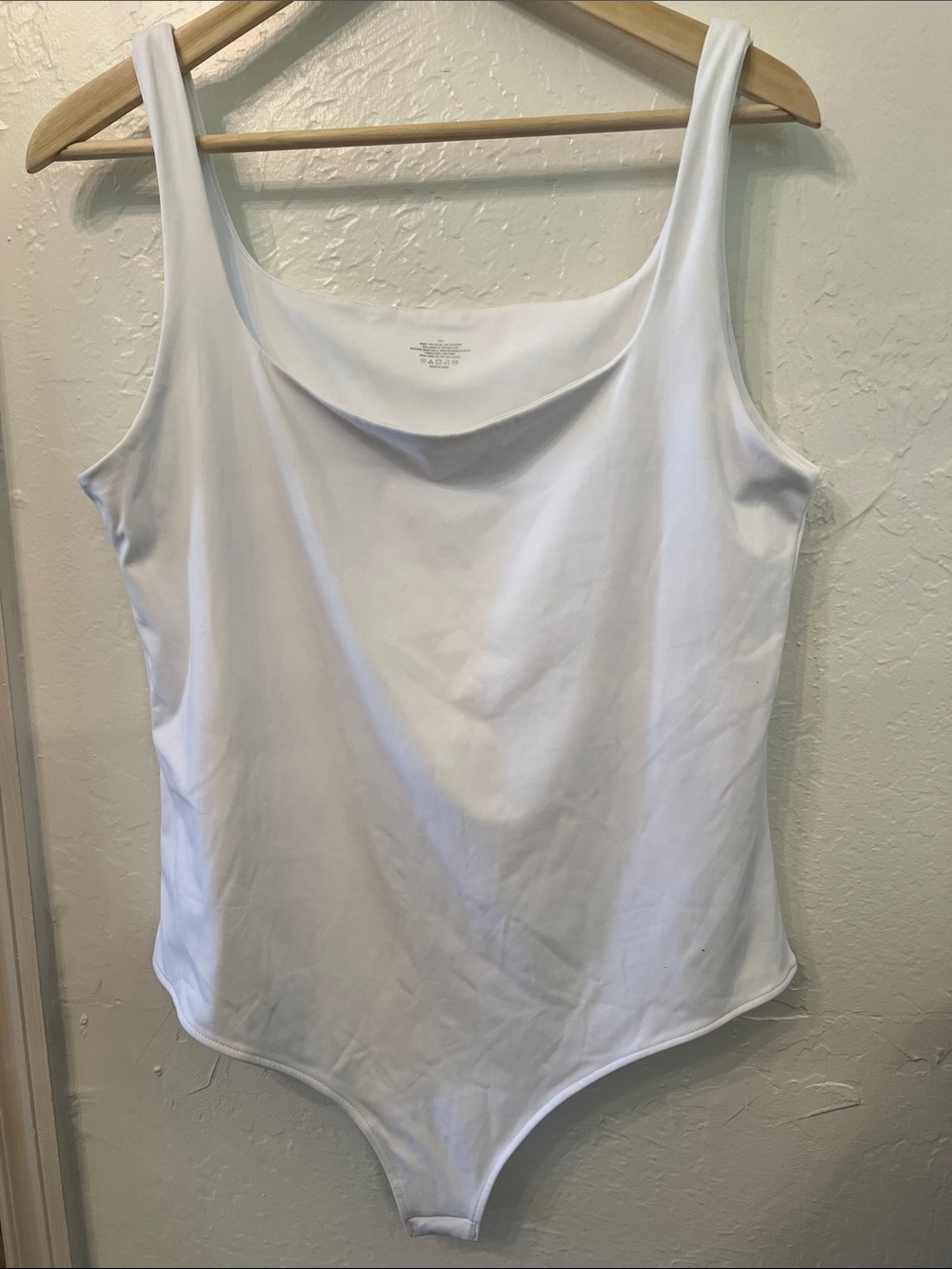 Women's White Scoop Neck Tank Bodysuit